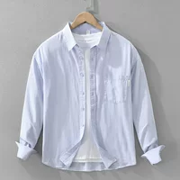 «Японская свежая повседневная Oversized рубашка для отдыха – универсальная посадка, Azure/White/Black, размеры M-XXXL»