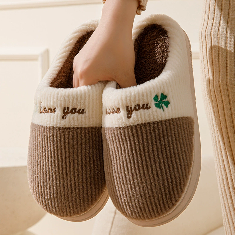 Хлопковые тапочки с толстой подошвы мужские осенние и зимние на открытом воздухе