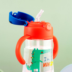 兒童卡通吸管杯塑料太空杯可愛吸水杯男女童外出雙用便攜水杯批發