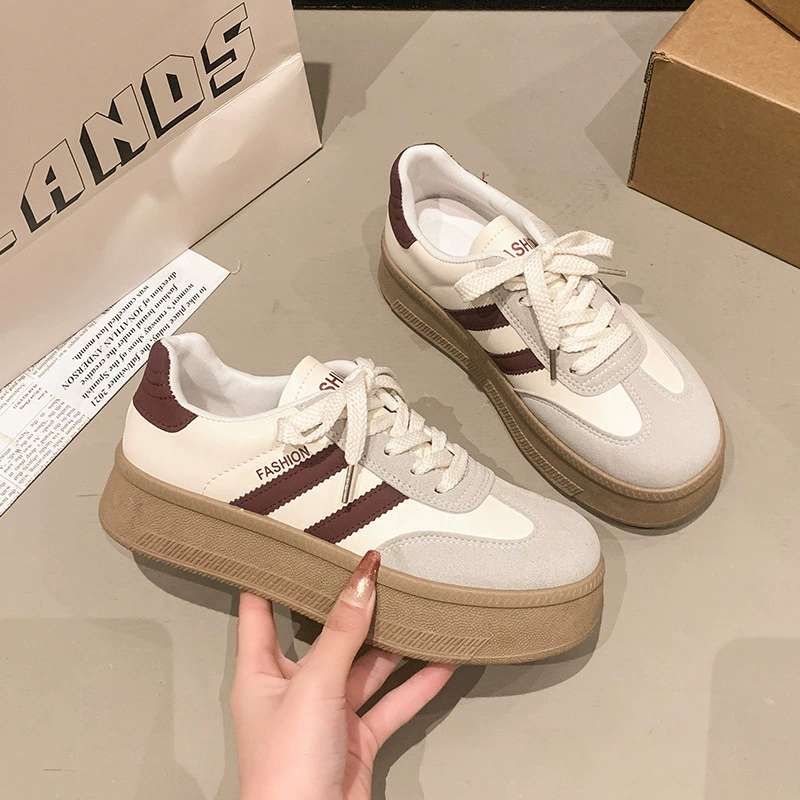 Женские кроссовки Forrest Gump, новинка 2025 года, модные весенне-осенние кроссовки в ретро-стиле Гонконга, сетчатые, на толстой подошве, белые, спортивные.