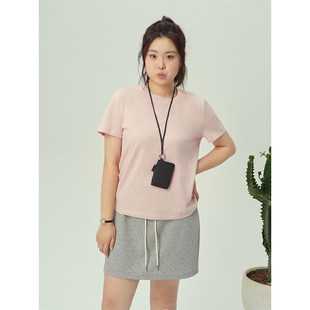Plus Size Women's Pure Color Slim Casual Short T-Shirt Summer Normcore Bottoming Multi-Color Classic Versatile Round Neck Short Sleeves