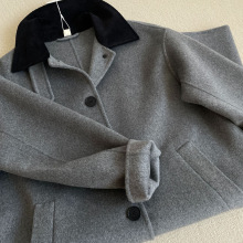 311003！原料订单 意大利进口羊毛绢丝双面ni双面呢长款大衣外套