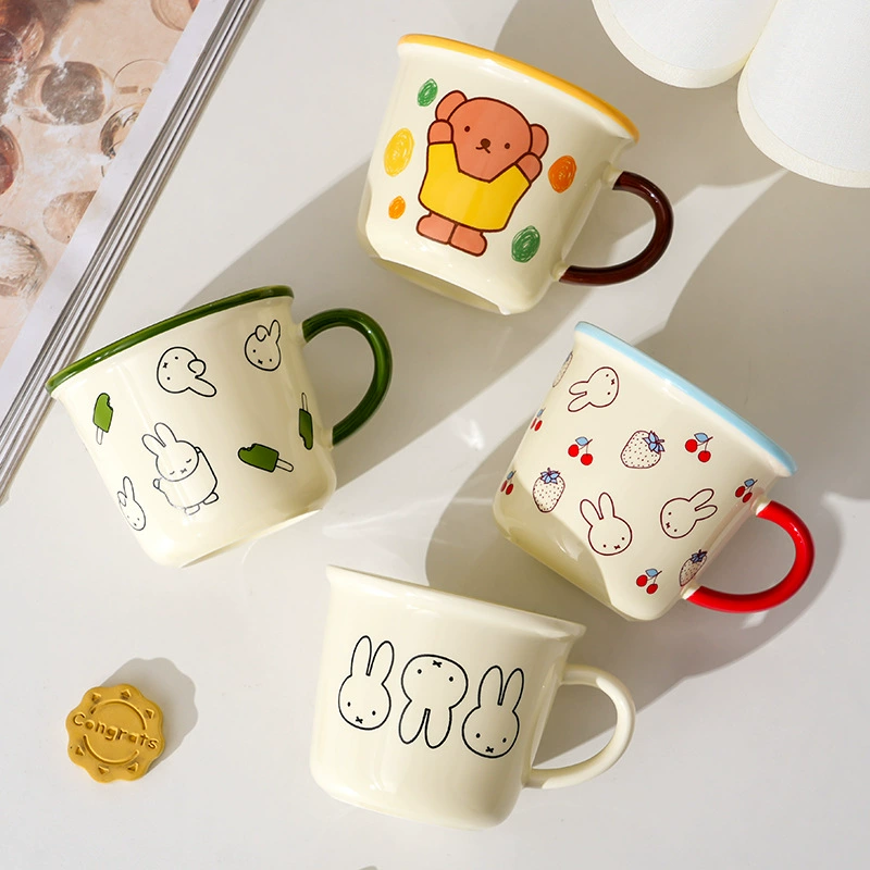 Кружка Miffy из керамики, симпатичная пара, кружка для молока/кофе, чашка для завтрака, домашняя кружка для воды, дизайнерская кружка