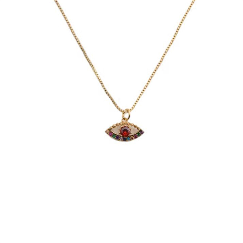 Copper GoldPlated Zircon Jewelry European and American CrossBorder Retro Turkish Eye Necklace Female Amazon Accessoriespicture6