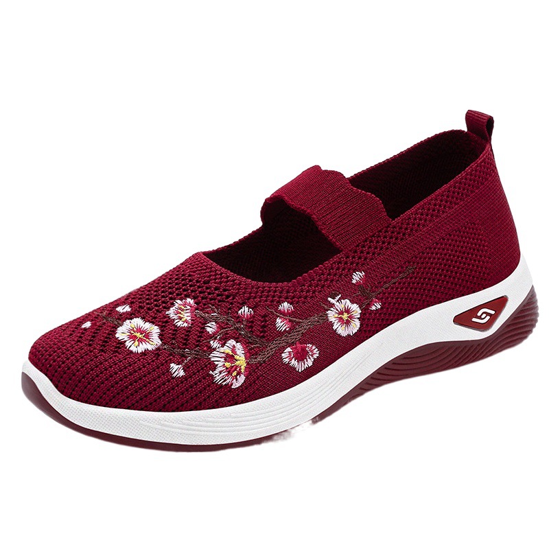 Zapatos de tela estilo Pekín antiguo para mujer, novedad de verano 2026, mocasines casuales sin cordones para damas, zapatos para mamá.