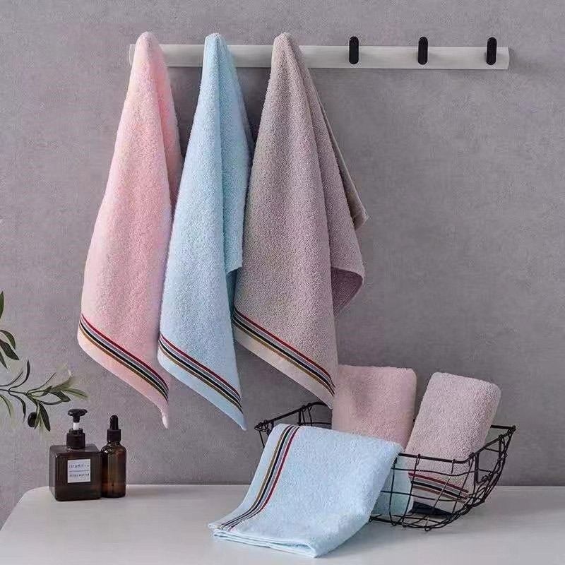 Pure cotton thin plain color lint-free jacquard soft absorbent towel face towel daily supermarket promotional convenience store wholesale