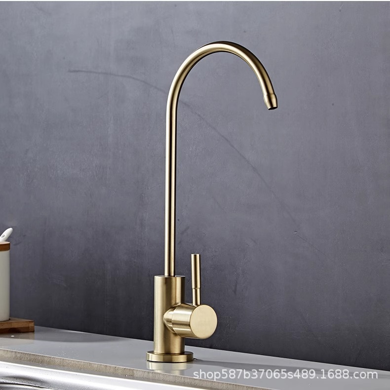4-point direct drinking golden water purifier faucet 2-point 304 stainless steel water purifier kitchen purified water faucet Specification drawing