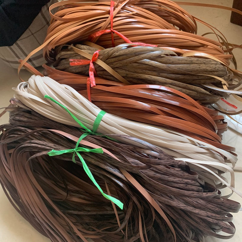 PE caña material de reparación de silla de caña plástico tejido a mano cuerda DIY canasta pequeña canasta taburete redonda plana