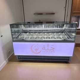 全景无边框冷冻冰淇淋冰展示柜 雪糕柜 卧式雪糕展示柜