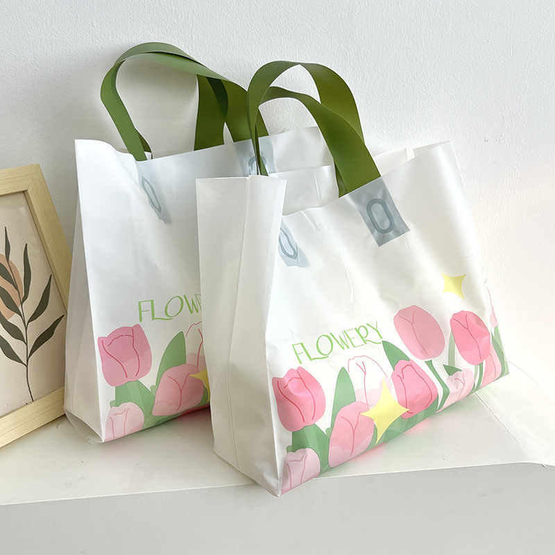 Tulip Clothing Store Tote Bags Plastic Shopping Gift Packaging Bags Clothing Bags Clothing Store Tote Bags