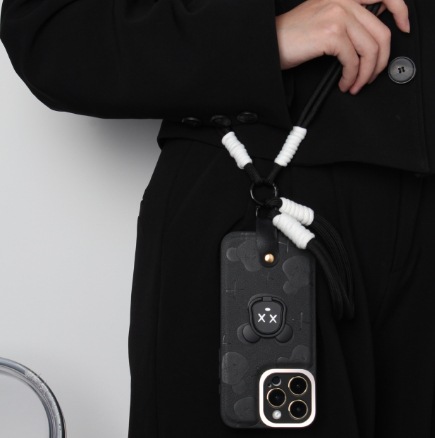 Marca de moda dibujos animados oso IPhone14ProMax cuero en relieve Apple 15PRO caja del teléfono para IP13/12