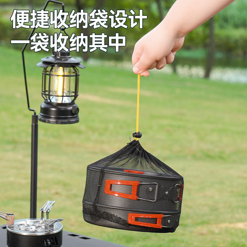 Pots and pans, outdoor camping stove, kettle, camping cookware set, camping cooking pot, portable cooking utensils, camping essentials 3