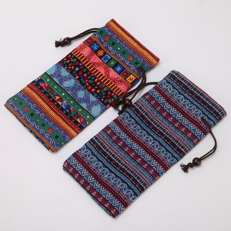 Cotton and Linen Jewelry Bags, Drawstring Small Cloth Bags, Glasses Bags, Mobile Phone Bags, Jewelry Pouches, Power Bank and Lipstick Storage Velvet Bags