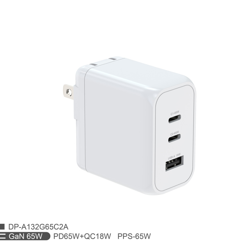 Dp65W Oxidation Charger Dp65W+Qc18W Foldableing Fast Charging Charger Is Suitable for Smart Phones and Tablets