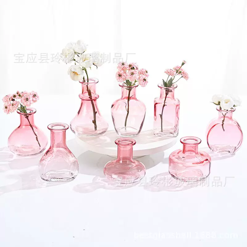 亚马逊 粉色系 Mini Vase Magnets迷你花瓶玻璃瓶 DIY配件冰箱贴