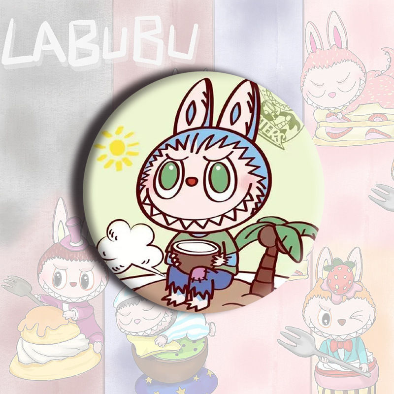 LABUBU ラブブバッジアニメ漫画バーブックバッグ装飾ペンダント 58 ミリメートルバッジペンダント周辺機器|undefined