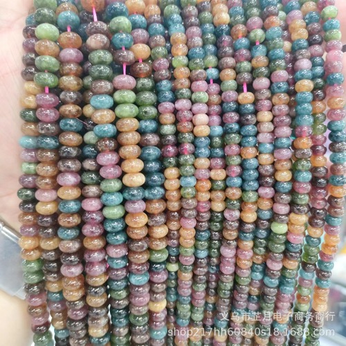 Factory Direct Sale Imitation Tourmaline High-Quality Agate Bead Bracelet Semi-Finished Round Beads DIY Accessory Wholesale