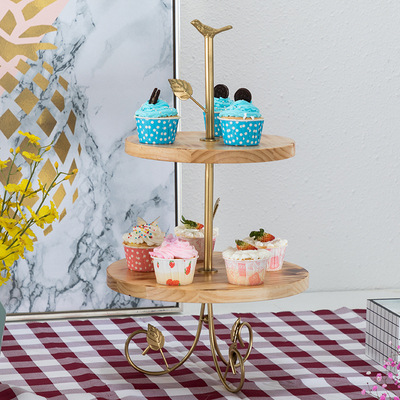 Soporte de la torta de madera soporte de postre soporte de exhibición decoración de la boda Europea accesorios multi-capa bandeja merienda soporte traje image 12