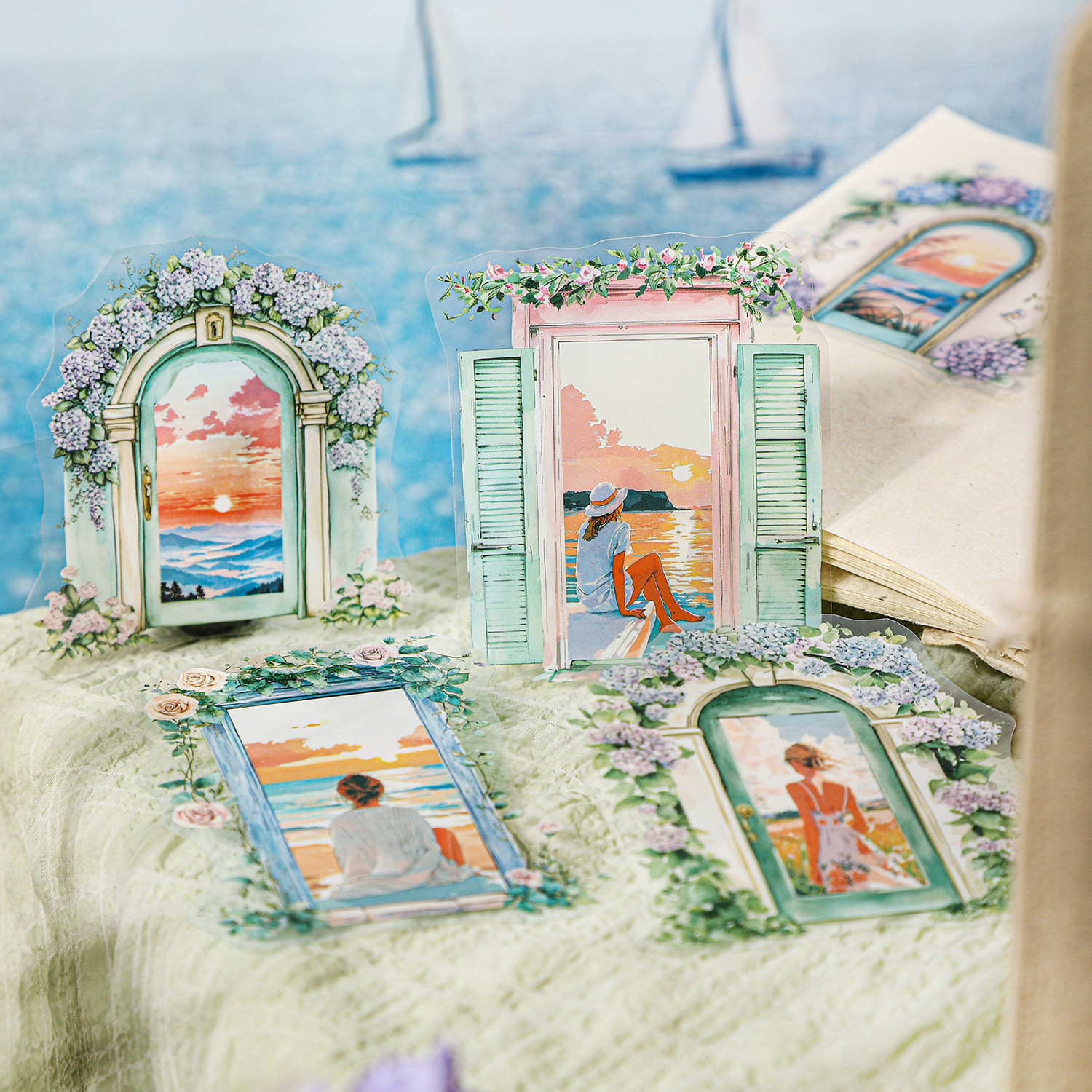 Ketchup girl PET pegatinas Sombra rota serie Dream Weaving Material de collage de decoración de bricolaje de cuenta creativa divertida