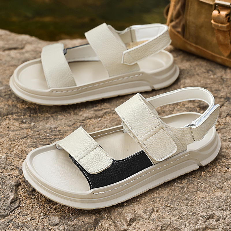 2025 verano nuevo estilo sandalias de moda para hombres ropa exterior todo fósforo antideslizante deportes transpirables ocio zapatos de playa para jóvenes