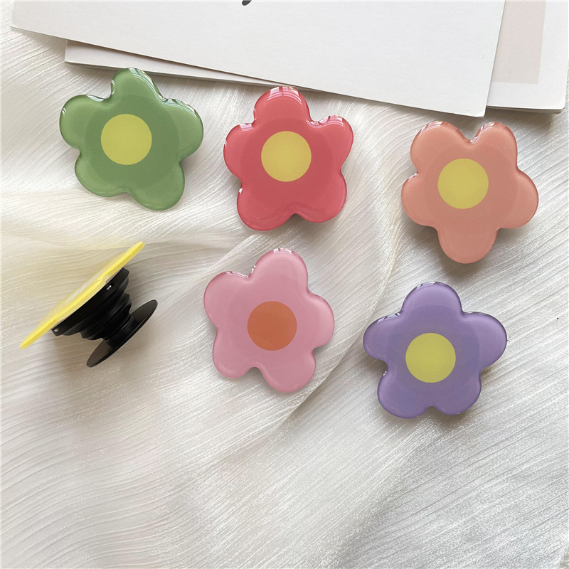15g Weight Mobile Phone Universal Applicable Brands Folding Bracket Classification Plastic Material Flower Pattern Cute Style Flower Plastic Cute Mobile Phone Universal Folding Bracket 7