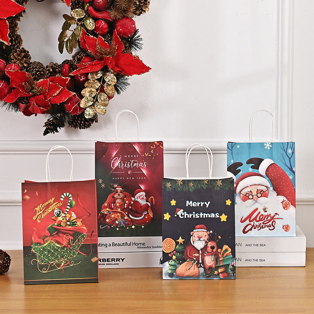 Christmas Elk Paper Paper Color Printing White Cow Pacific Paper Bag…