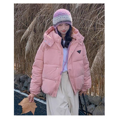短款羽绒棉服女连帽2025年冬季新款宽松加厚时尚洋气棉袄面包服外