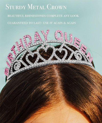 European and American hot selling BIRTHDAY QUEEN love queen birthday tiara crown hair accessories party holiday tiara