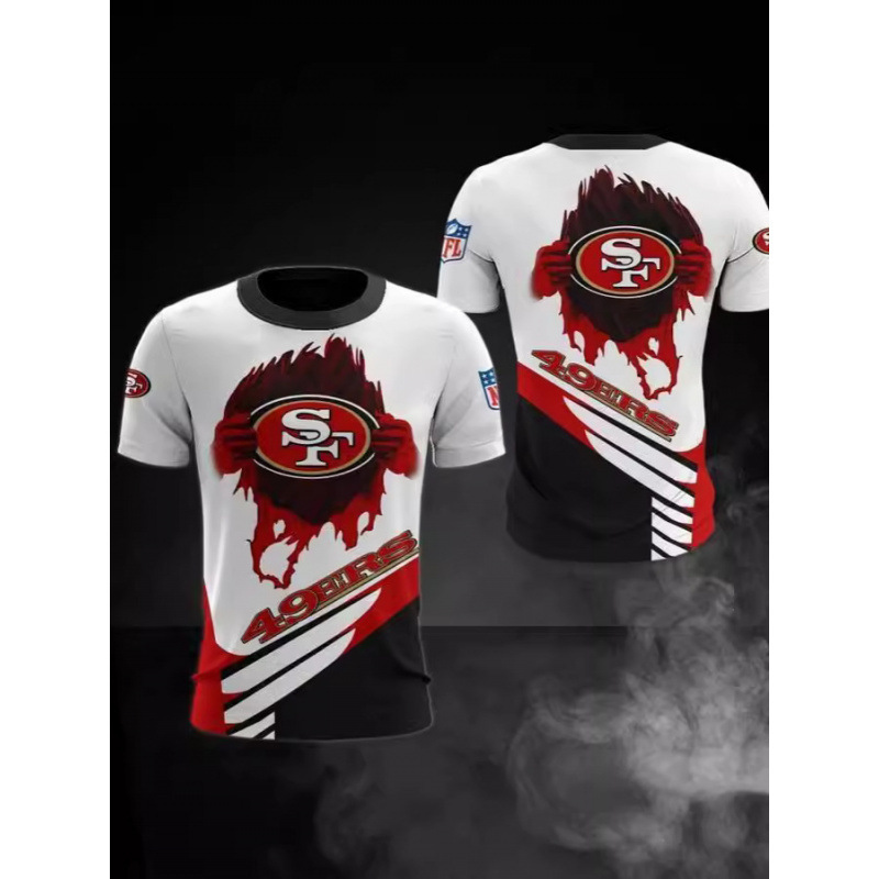 Cross-Border Summer 32-Team Tops 3D Digital Printed T-Shirts Steelers Full Series Nfl Tops Football Short-Sleeved Shirts