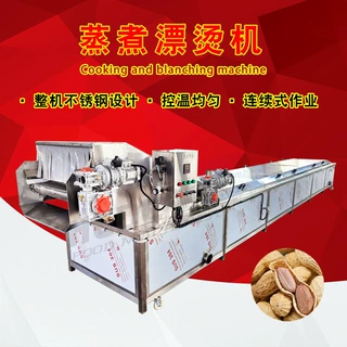 全自动海鲜预煮设备 土豆片藕片蒸汽漂烫流水线 不锈钢蔬菜杀青机