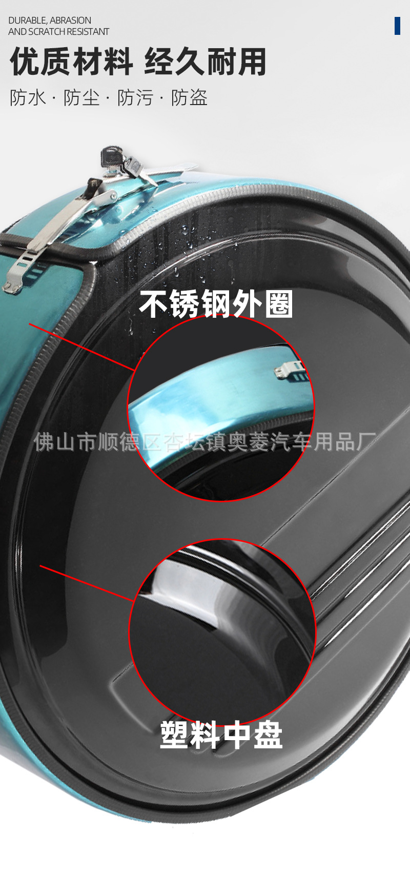Stainless Steel Spare Tire Cover, Thickened, Fully Enclosed Trunk, New Modified Waterproof Tire Cover, Off-Road Vehicle Decorative Protective Shell
