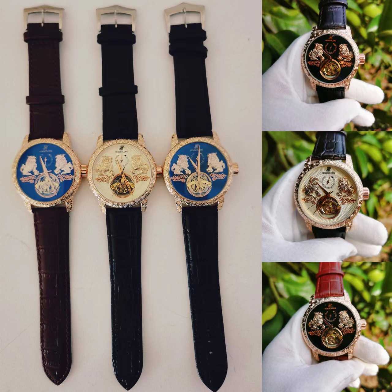 Men's Mechanical Watch Kirin Tourbillon Automatic Retro Style_voghion.com