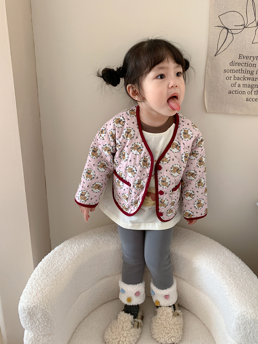 Sugar Pear ropa infantil para niñas y leggings de terciopelo 2024 otoño y invierno nuevos pantalones de otoño para niños coreanos pantalones de bebé