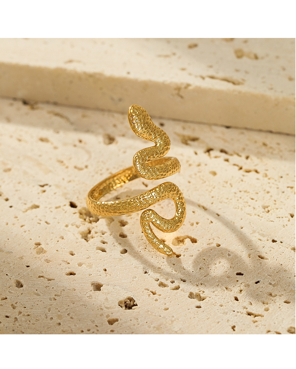 Fashion Snake Stainless Steel Plating Open Ring