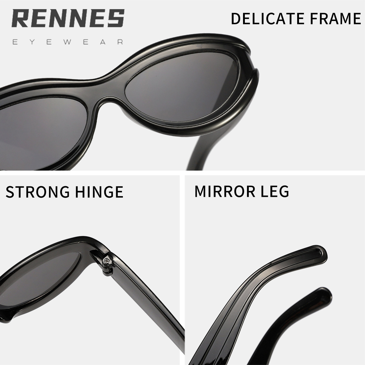 Moda infantil transfronteriza, personalidad futurista, gafas de sol callejeras, color caramelo, marco ovalado, gafas de sol para bebés lindos