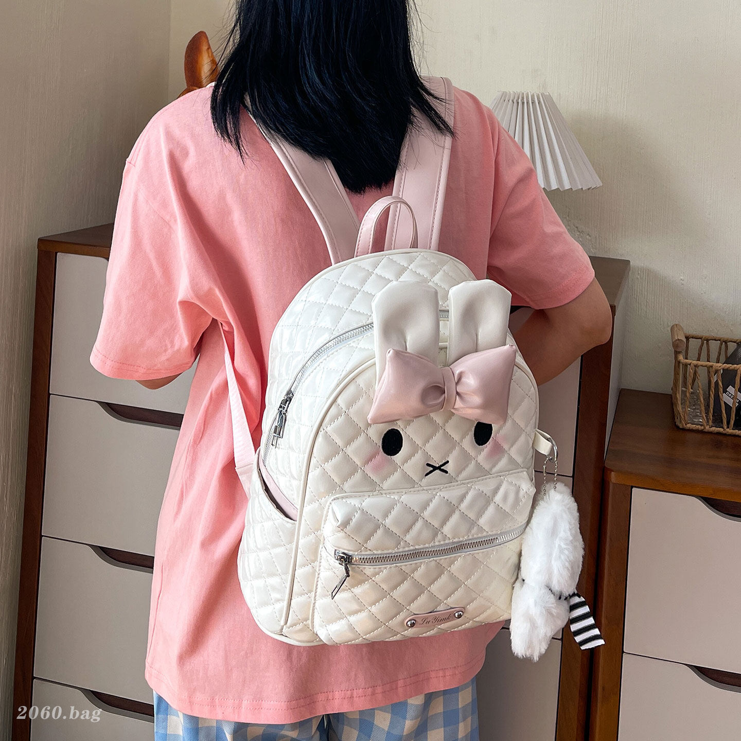 Mochila de viaje nueva linda gran capacidad 2026 estudiantes chicas Lige conejo tarjeta mochila ventilada mochila escolar