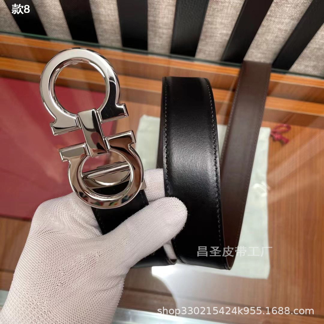 글로시 실버 버클 8개 + 블랙 브라운 (입자결 광택)