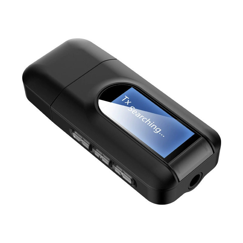 Bluetooth USB5.0 беспроводной адаптер с LCD-дисплеем, аудио-трансмиттер AUX, приёмопередатчик 2-в-1