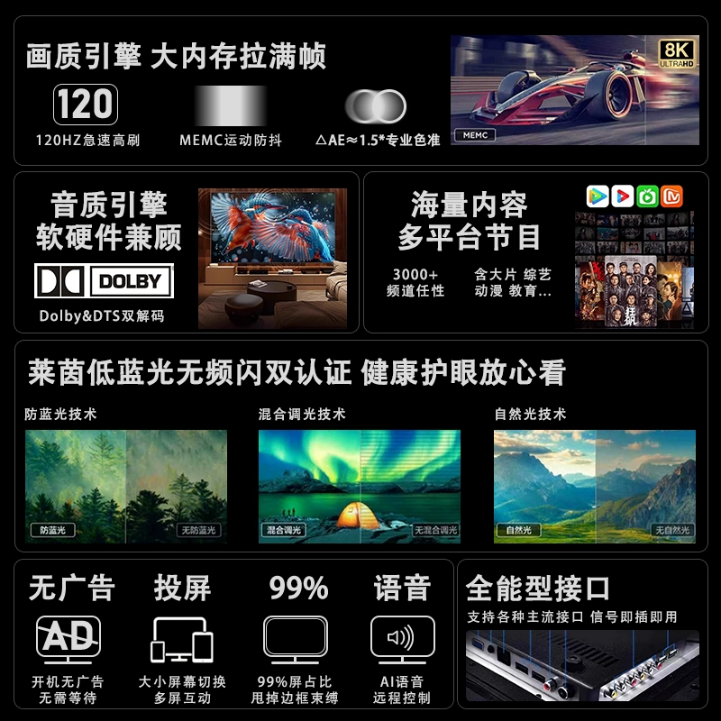 8K Король Супер Высокий Домашний LCD 85-дюймовый телевизор 65/75/Сеть Взрывозащищенный 5 Новый телевизор