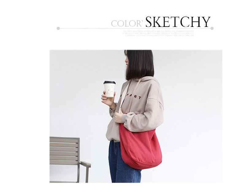 Women's Large Canvas Solid Color Basic Classic Style Magnetic Buckle Canvas Bag display picture 14
