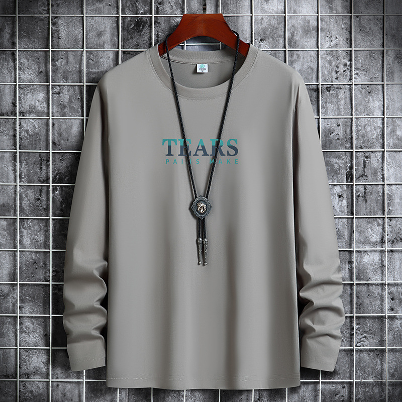 Autumn cotton long-sleeved T-shirt men's new student versatile casual T-shirt top round neck autumn undershirt men