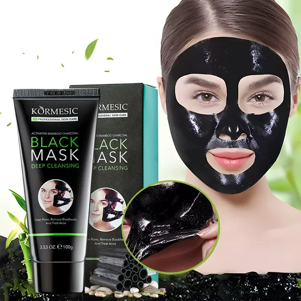Kormesic Active Bamboo Charcoal Black Mask Facial Mask Cleansing and Refreshing Cross-Border Export Manufacturer Wholesale