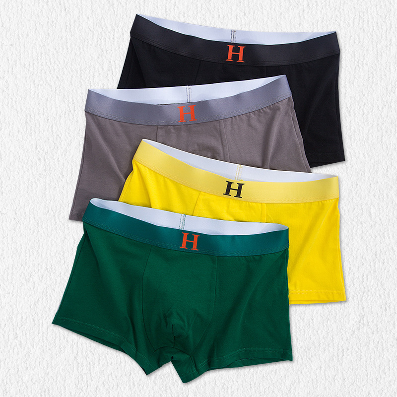 Magnetic Men's functional pants underwear men's cotton boxers mid-waist shorts head home fitness boxers pajama pants