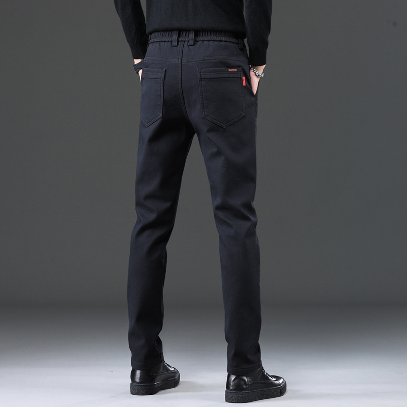 Pantalones casuales de hombre primavera y otoño relajados rectos comerciales de tamaño grande primavera nuevos pantalones largos negros pantalones de hombre