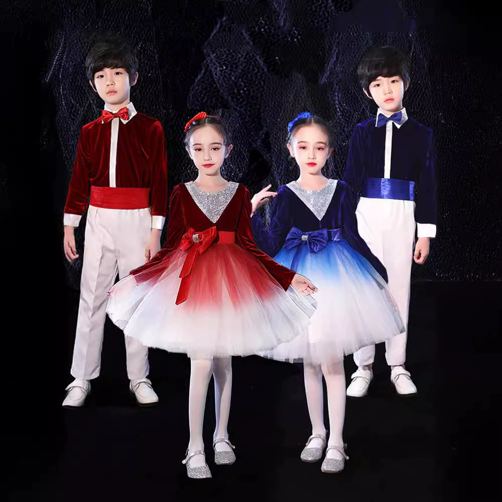 Детское платье Вентура, костюм для хора для мальчиков и девочек, детское платье для чтения поэзии для учеников начальной и средней школы