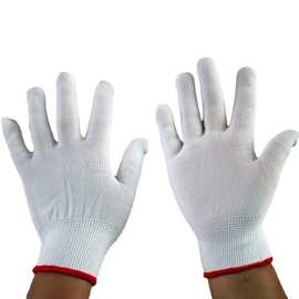 厂家批发白色薄款13针尼龙手套芯防磨劳保手套