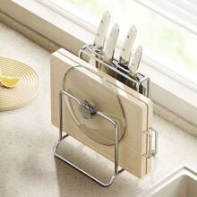 不锈钢刀架厨房菜刀架菜板架家用沥水置物架菜刀具砧板一体收纳架