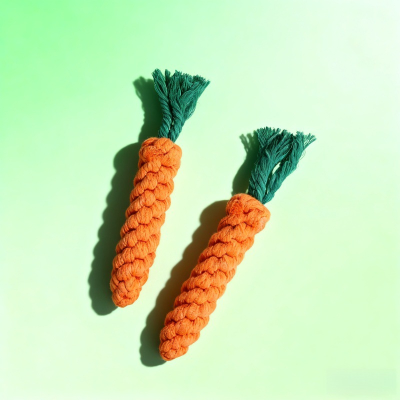 Juguete de Cuerda con Forma de Zanahoria para Perros de Cuerda de Algodón Resistente a Mordeduras image 5