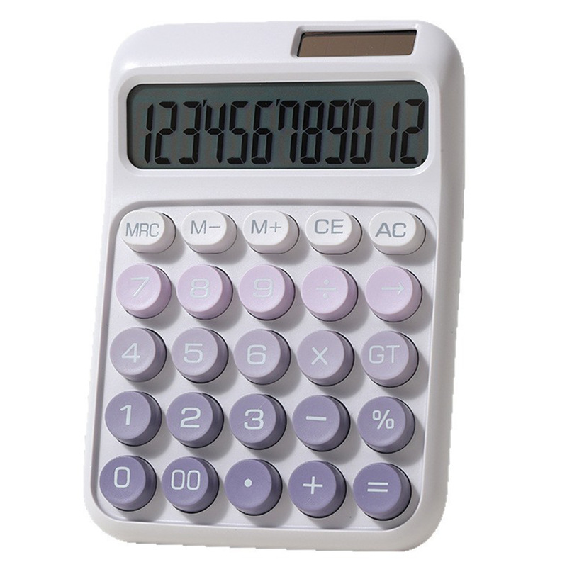 Calculadora de color solar de doble fuente de alimentación con botón grande en el viento y alto valor facial calculadora especial para estudiantes de oficina