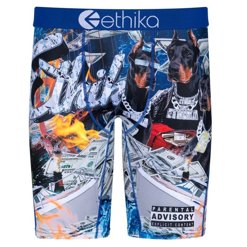 Ethika West Coast Men's Trendy Brand Hip-Hop Ice Silk Sports Shorts Men's Fashionable Boxer Briefs